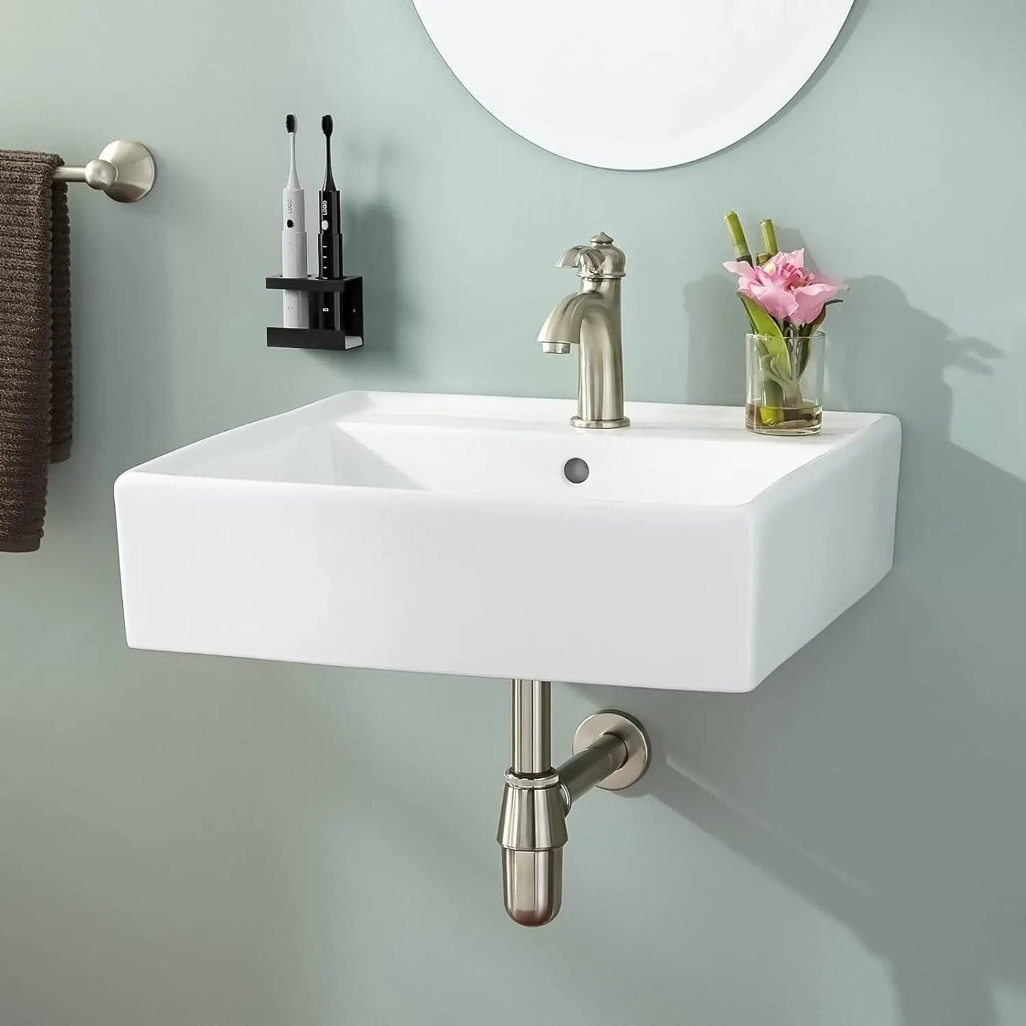 Aluminum Wall Mount Electric Toothbrush Holder for Bathroom, Shower, Toothbrush Hanger Brush Stand, Hanger Bathroom Organizer